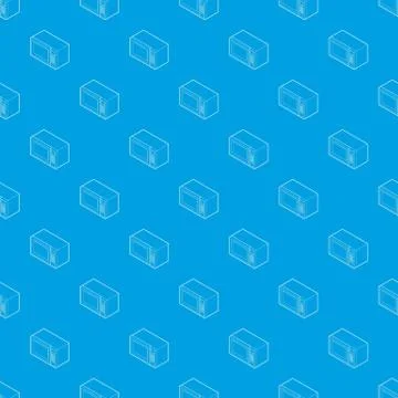Microwave pattern seamless blue Stock Illustration