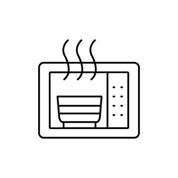 Microwave plate icon. Simple line, outline vector cooking icons for ui and ux Stock Illustration