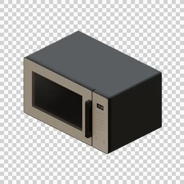 Microwave Right Isometric View 3D Render Illustration Stock Illustration
