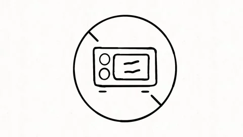 Microwave Safe Icon Doodle Animation Stock Footage 338000229