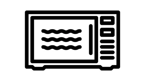 Microwave safe label product caution line icon animation Stock Footage 326754746