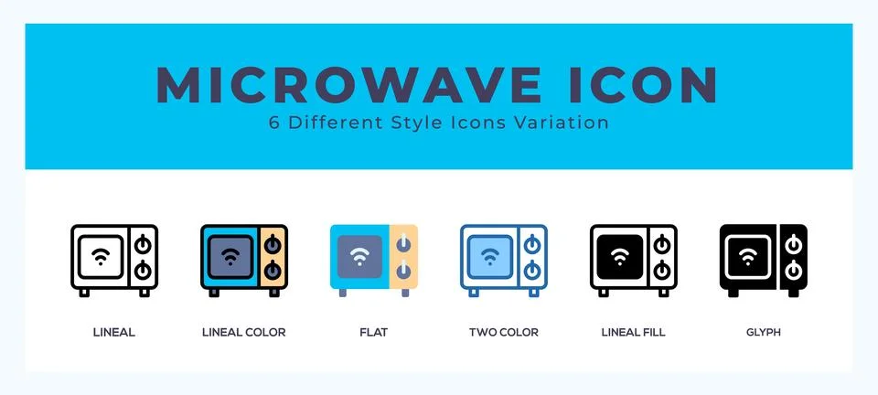 Microwave set of vector icon. For web. and mobile app Stock Illustration