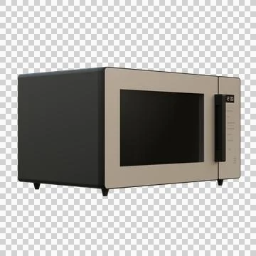 Microwave Side View 3D Render Illustration Illustrazione stock