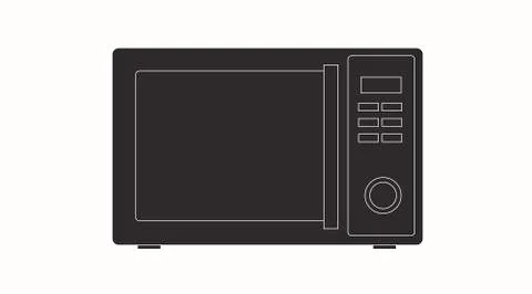 Microwave. Silhouette Illustrazione stock