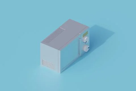 Microwave single isolated object. 3d render illustration イラスト素材
