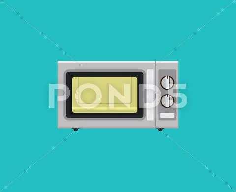 Microwave single isolated object flat vector graphic illustration Stock Illustration