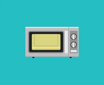 Microwave single isolated object flat vector graphic illustration Stock Illustration
