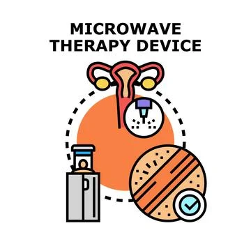 Microwave therapy device treating a female reproductive system Stock Illustration