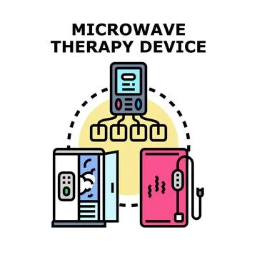 Microwave therapy device working process concept illustration Stock Illustration