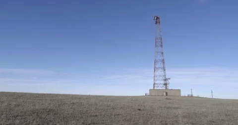 Microwave Tower Located In Dry Field In Simla, Colorado Stock Footage 100483048