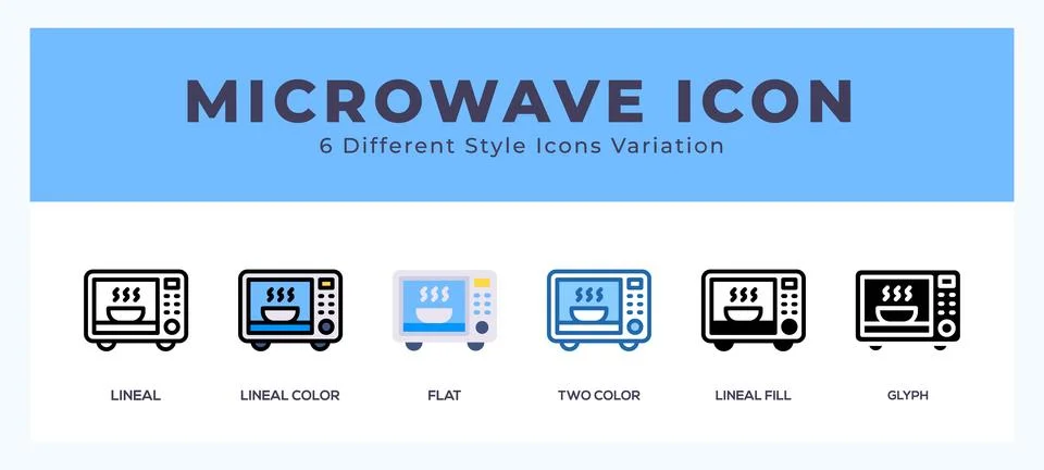 Microwave vector icons designed. icon symbol set. Stock Illustration