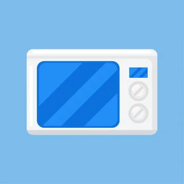 Microwave vector isolated icon on blue background Stock Illustration
