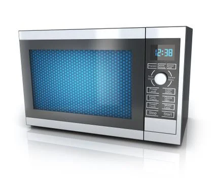 Microwave on white background (done in 3d) Ilustración de archivo