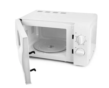 Microwave on a white Stock Photos