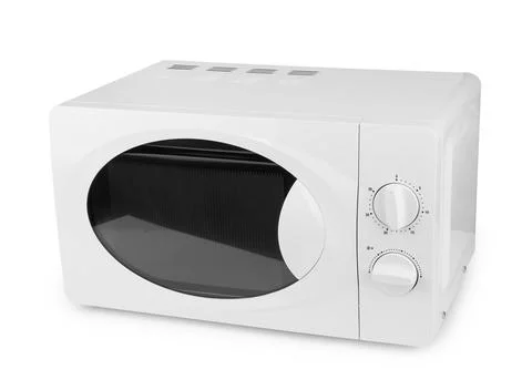 Microwave on a white Stock Photos
