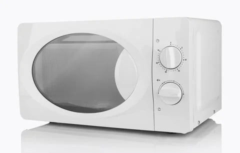 Microwave on a white Stock Photos