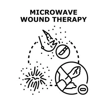 Microwave wound therapy concept vector illustration Stock Illustration