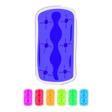 Microwaveable reusable hot cold gel pack vector cartoon graphic Stock Illustration