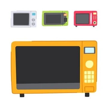 Microwaves set presenting modern kitchen appliances Stock Illustration