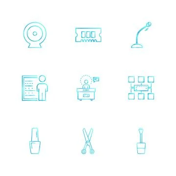Micrphone , chip , target , network , technology , icons , electronics , eps  Illustrazione stock