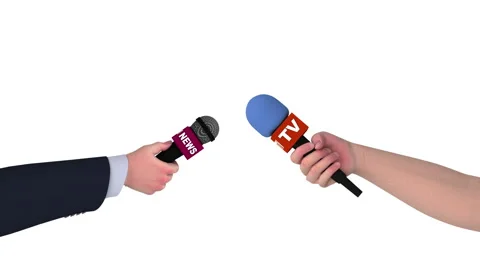 Mics in hands Stock Footage 90525298