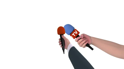 Mics in hands Stock Footage 90528864