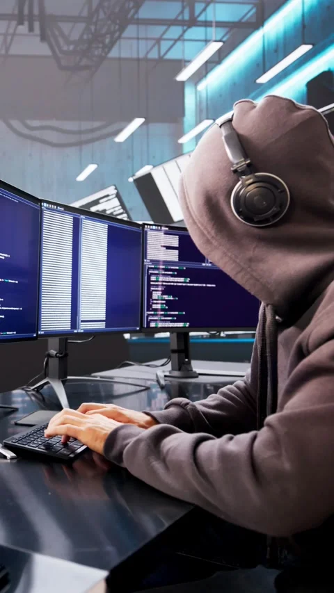 Mid-Age Caucasian Man Using Computer Stock Footage 321958714