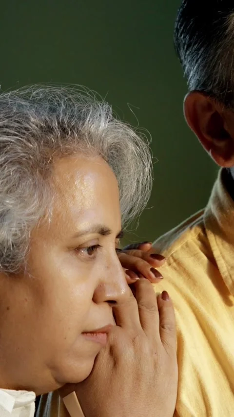 Mid age Indian couple spending peaceful time together at home Stock-Footage 343361031