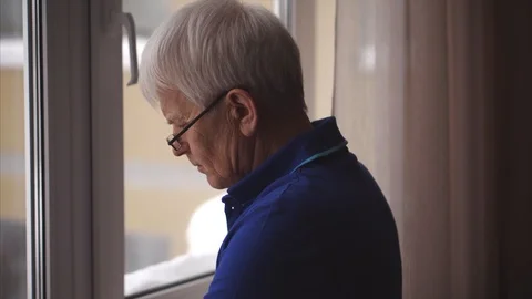 Mid aged man with glasses use cellphone. Mature elderly man using smartphone. 스톡 동영상 102031600