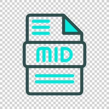 Mid audio file outline icon with dynamic color shades Illustrazione stock