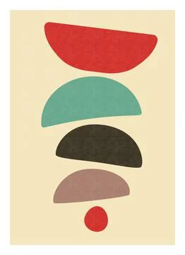Mid century abstract poster. Boho contemporary wall art, modern print, fashion Stock Illustration