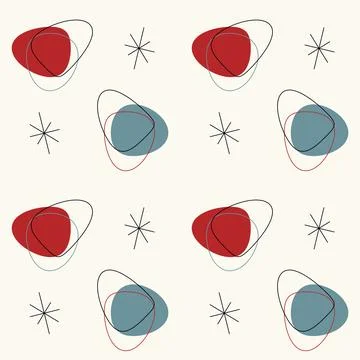 Mid Century Abstract Seamless Pattern Illustrazione stock