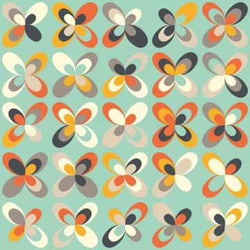 Mid century geometric retro pattern, vintage colors Stock Illustration