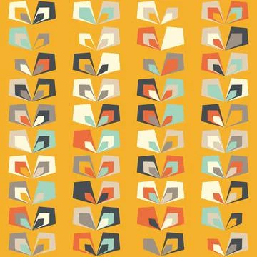 Mid century geometric retro pattern, vintage colors Stock Illustration