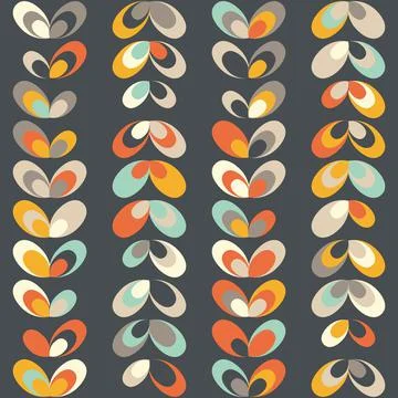 Mid century geometric retro pattern, vintage colors Stock Illustration