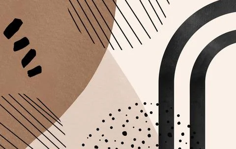 Mid-century Modern pattern image. Aesthetic background with abstract and Stock Illustration