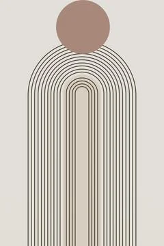 Mid Century Modern Rainbow Background Illustration Illustrazione stock