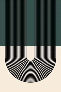 Mid Century Modern Rainbow Background Illustration Stock Illustration