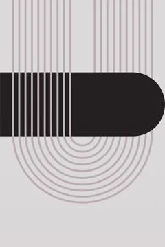 Mid Century Modern Rainbow Background Illustration Illustrazione stock