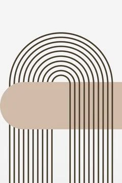 Mid Century Modern Rainbow Background Illustration Stock Illustration