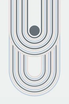 Mid Century Modern Rainbow Background Illustration Stock Illustration