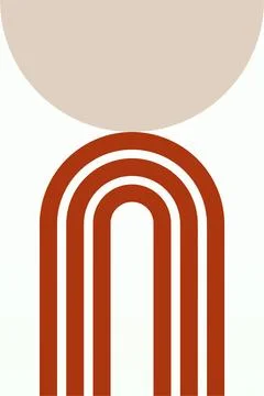 Mid Century Modern Rainbow Background Illustration Stock Illustration