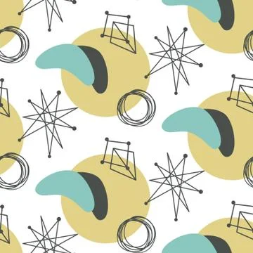 Mid century modern seamless pattern Illustrazione stock