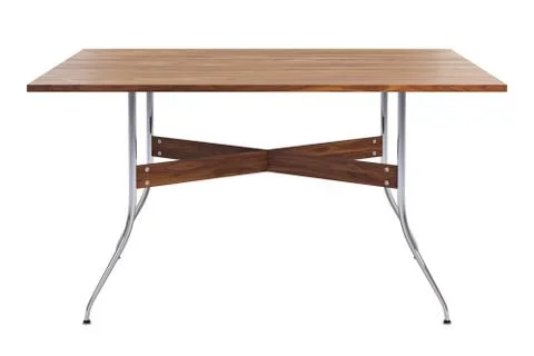 Mid century rectangular dinning table. 3d render Stock Illustration