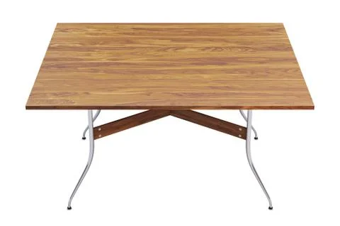 Mid century rectangular dinning table. 3d render Stock Illustration