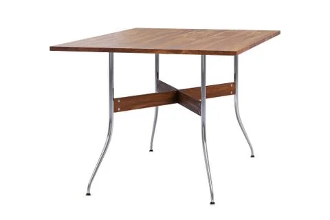 Mid century rectangular dinning table. 3d render Stock Illustration