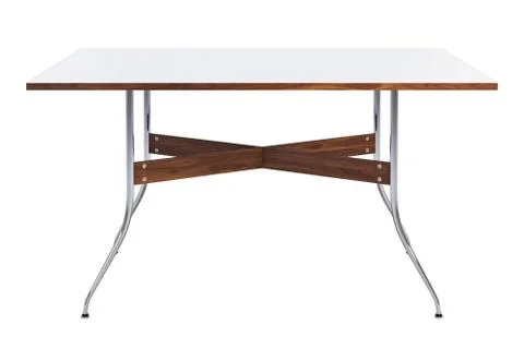 Mid century rectangular dinning table. 3d render Stock Illustration