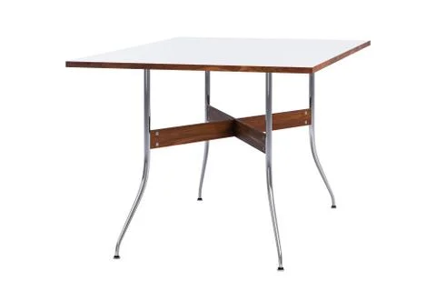 Mid century rectangular dinning table. 3d render Stock Illustration