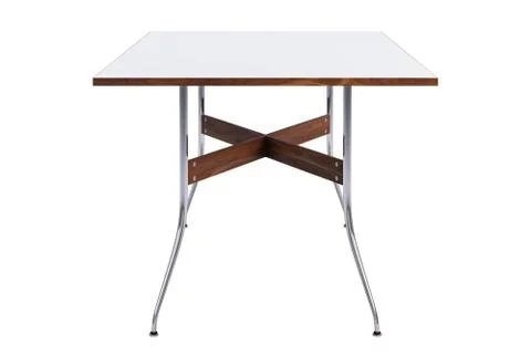 Mid century rectangular dinning table. 3d render Stock Illustration