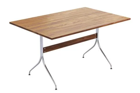 Mid century rectangular work table. 3d render Stock Illustration